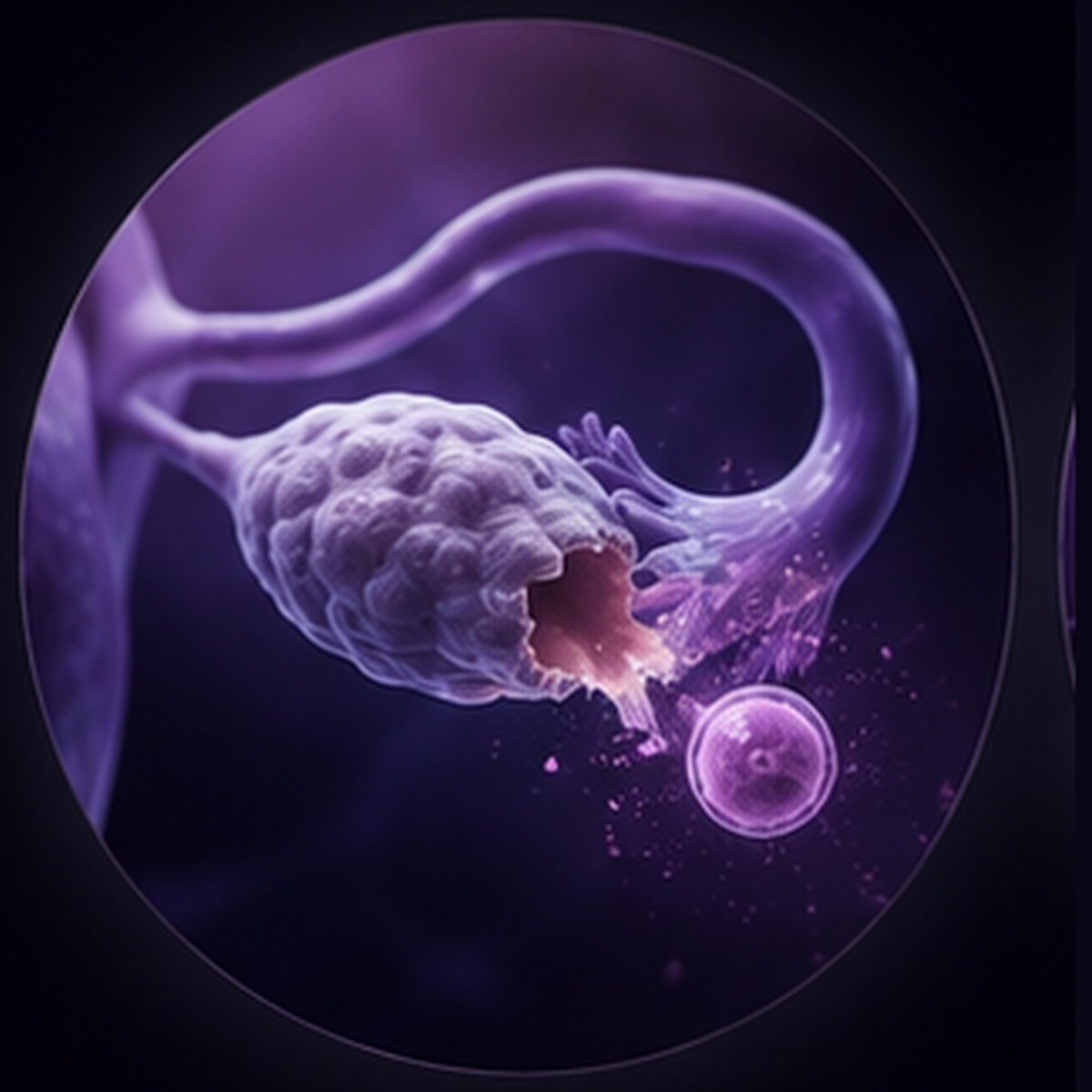 Ovulation — mature ovarian follicle releasing an oocyte