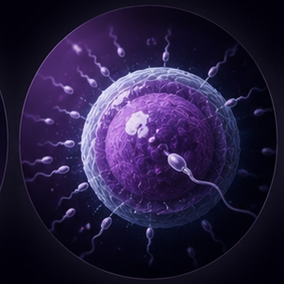 Fertilisation — sperm approaching the oocyte